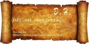 Dósai Henrietta névjegykártya