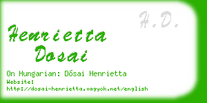 henrietta dosai business card